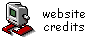 website credits (animated art of a wind up toy, shaped like a computer monitor, that runs on two feet is shown running beside the text)